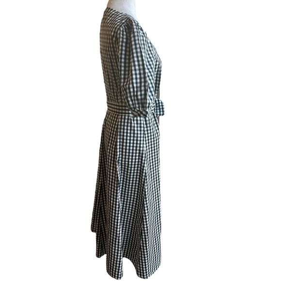 Tommy Hilfiger Gingham Cotton Button Down Short Sleeve Tie Waist Navy/White 8 - Picture 7 of 13